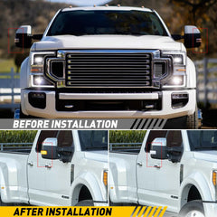 For 2017-2022 F250 Superduty White+Amber LED Side Towing Mirror Light USEOA 6B93BC-57