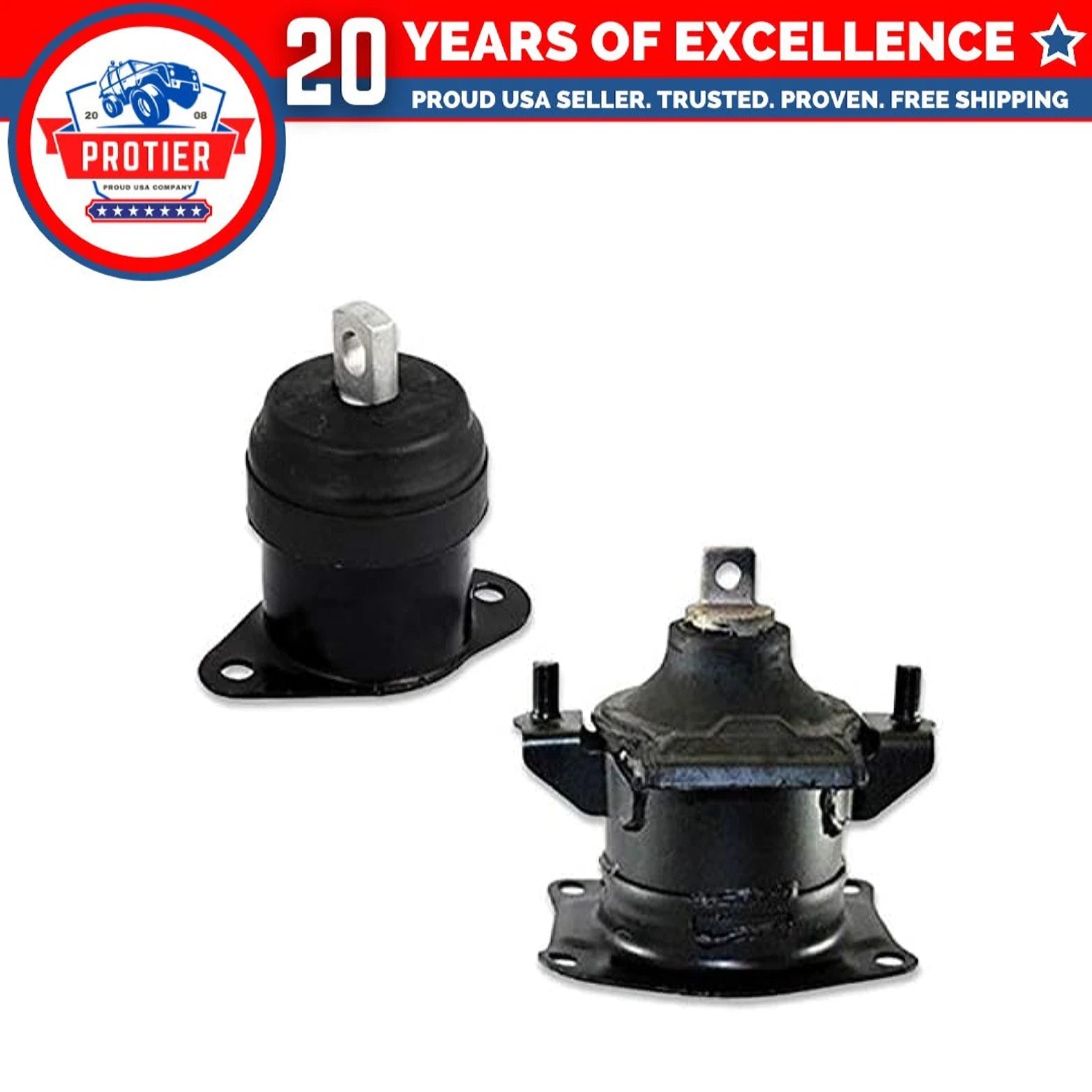 Fits 2003-2007 Honda Accord 3.0L Front Right & Rear Motor Mount Set 2pcs : 6B93BC-57