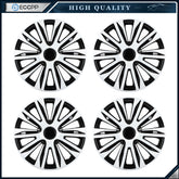 ECCPP 17" Wheel Hub Caps For R17 Tires Wheel Rim Covers Snap-On Silver & Black ECCPP
