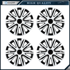 ECCPP 17" Wheel Hub Caps For R17 Tires Wheel Rim Covers Snap-On Silver & Black ECCPP