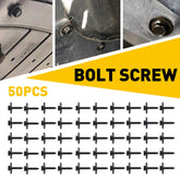 50pcs Metal Black Car Fender Liner Body Bumper Cover Splash Shield Bolt Screw EA 6B93BC-57