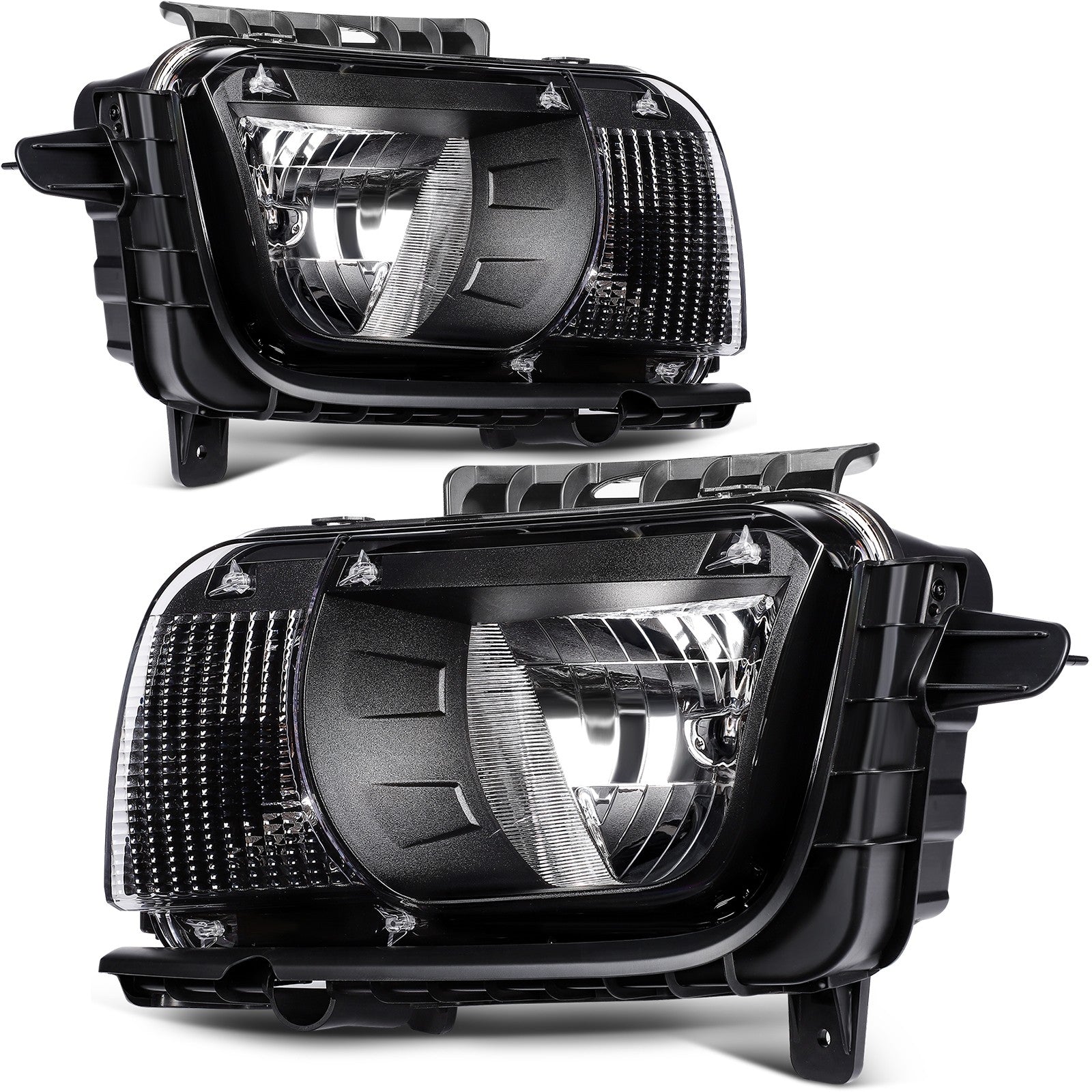 ECCPP Headlights Assembly For Chevrolet Camaro 3.6L 6.2L 2010-2013 Pair Black 6B93BC-57
