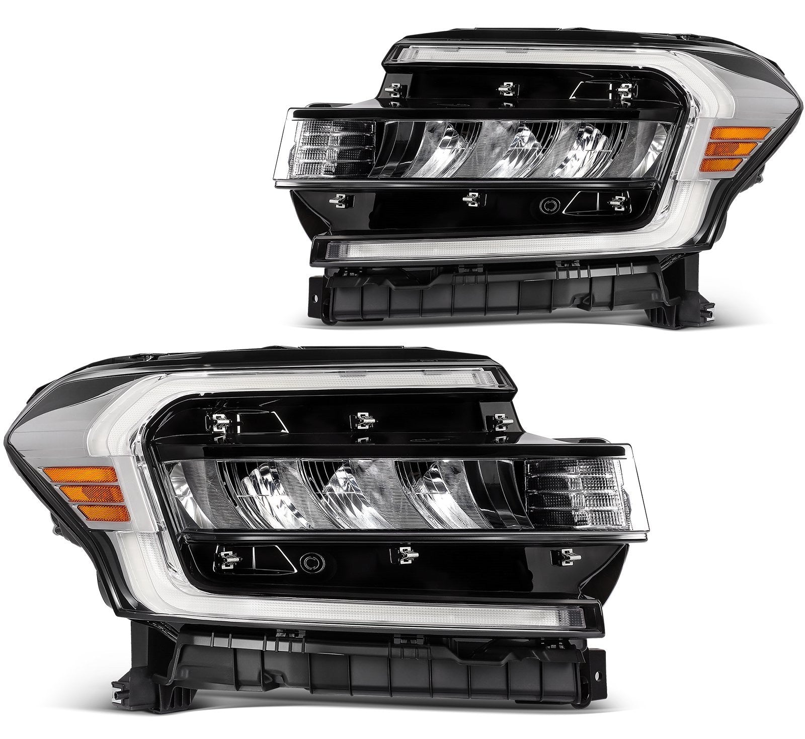 Pair Kit Full LED Headlights Assembly For 2022-2024 Ford Expedition 3.5L Chrome 6B93BC-57