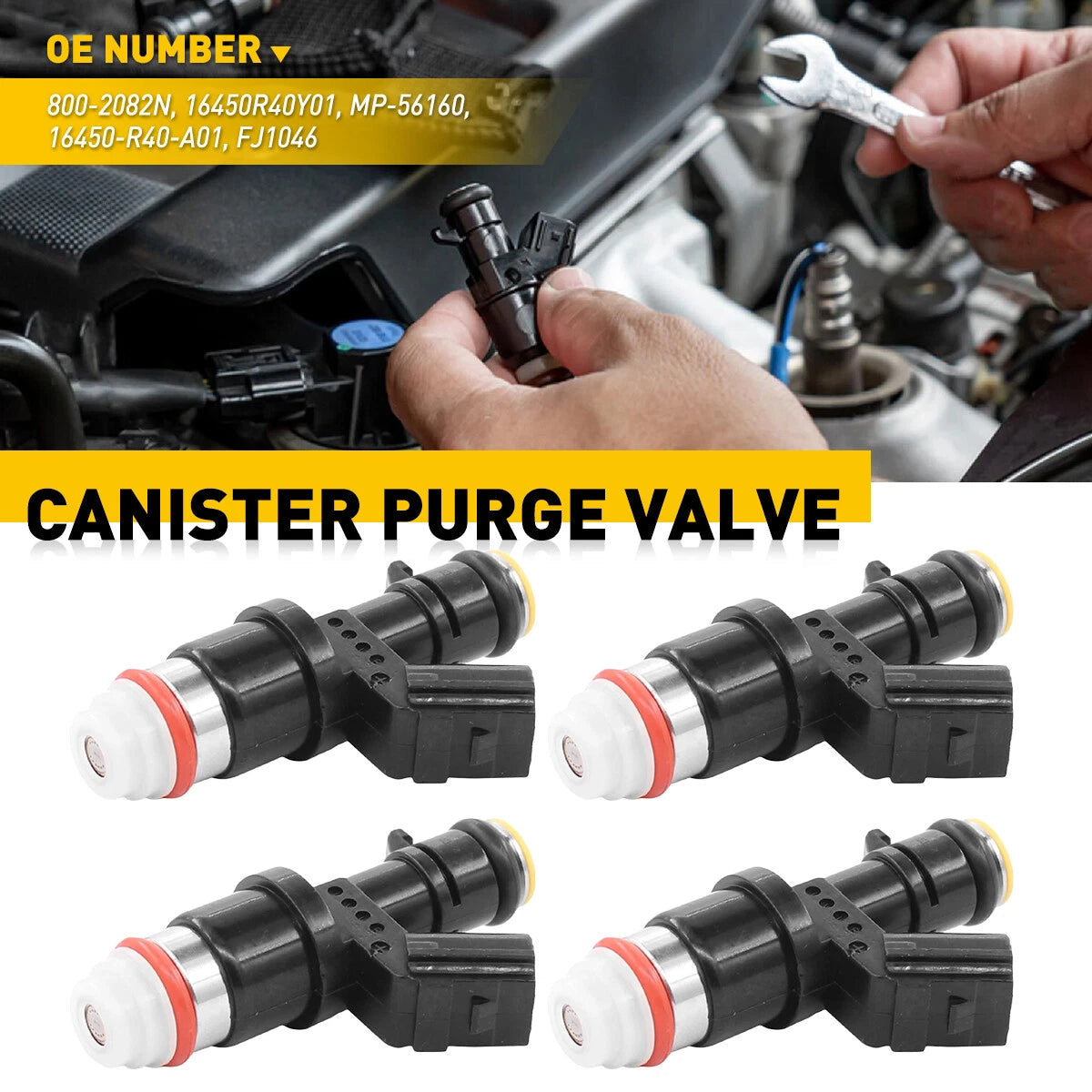 Set of 4 Fuel Injectors For Honda 2008-2015 Accord Civic CRV 2.4L 16450-R40-A01 6B93BC-57
