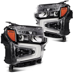 Pair Kit LED Headlights For 2022-2024 Chevrolet Silverado 1500 LT RST Black 6B93BC-57