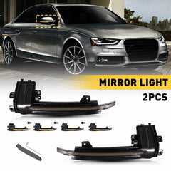 For Audi A4 A5 B8.5 11-16 LED Side Mirror Dynamic Turn Signal Light Smoke Amber 6B93BC-57