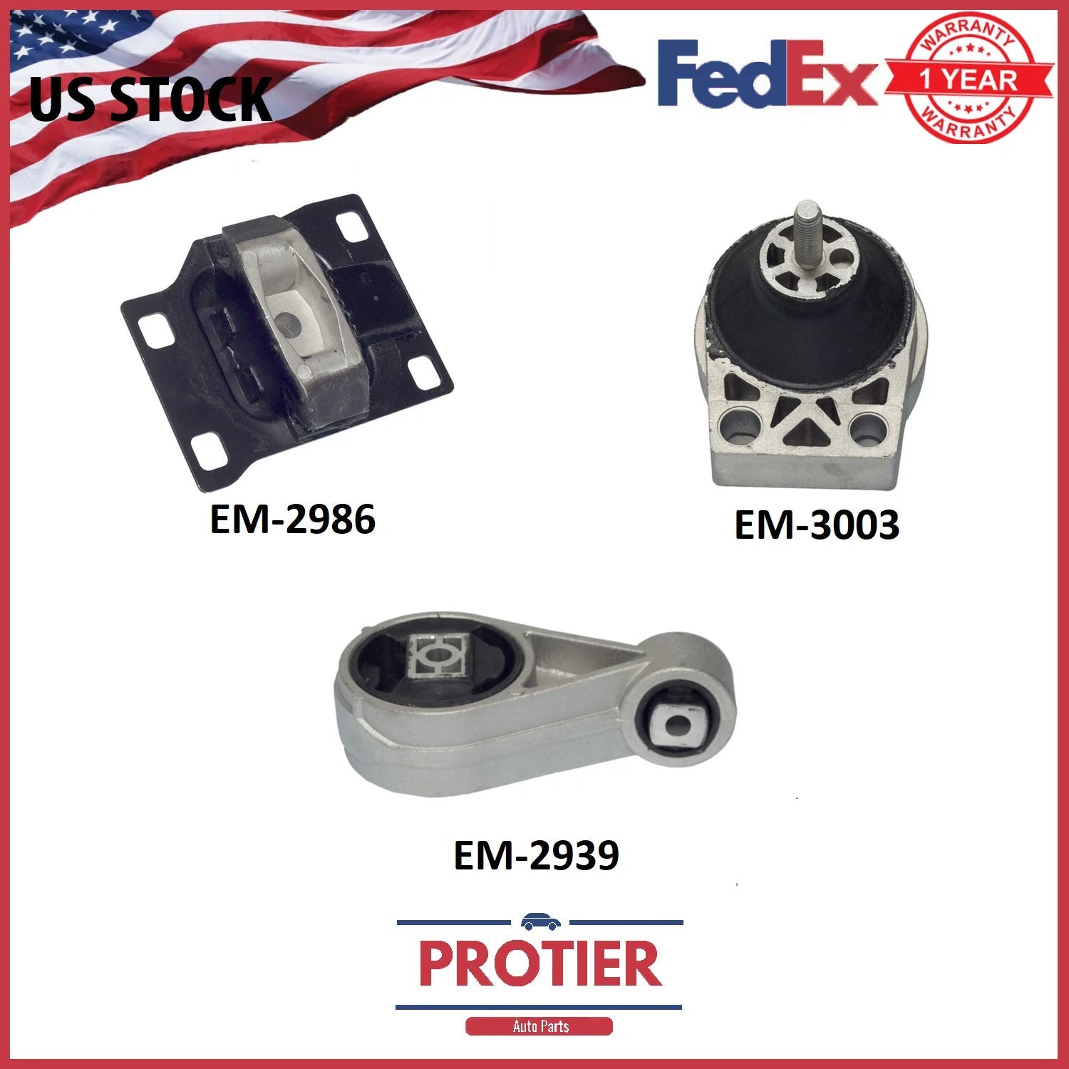 Fits Ford Focus 2000 - 2003 2.0L Hydraulic Engine Motor & Transmission Mount Set 6B93BC-57
