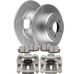 Rear Brake Calipers Brake Rotors Brake Pads Set 8Pcs For 2005-2018 Chrysler 300 KOEEP