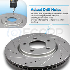 Front & Rear Brake Rotors Ceramic Pads Drilled Slotted For 2012-2013 Buick Regal