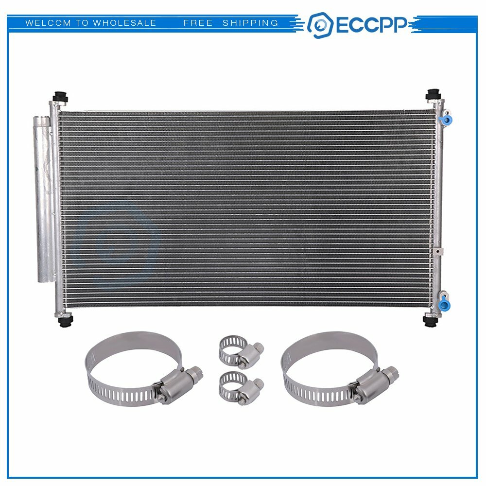 Condenser 3246 with Universal Oil Hose Clamps Kit for 2005-2010 Honda Odyssey 6B93BC-57