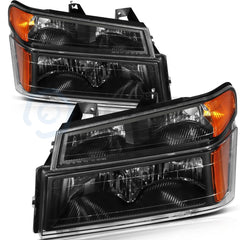 ECCPP Headlights Assembly For Chevrolet Colorado GMC Canyon 2004-2012 Pair Black 6B93BC-57