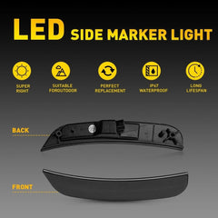 For 2015-2023 Chrysler 300 Smoked Lens LED Front Bumper Side Marker Lights Amber 6B93BC-57