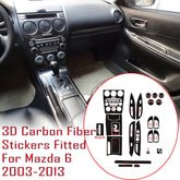 Interior Center Console Carbon Fiber Molding Sticker Decals For Mazda 6 2003-13
