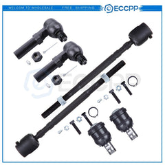 Fits Chrysler Town & Country 6Pcs Front Lower Ball Joints Tie Rod Links Kit 6B93BC-57