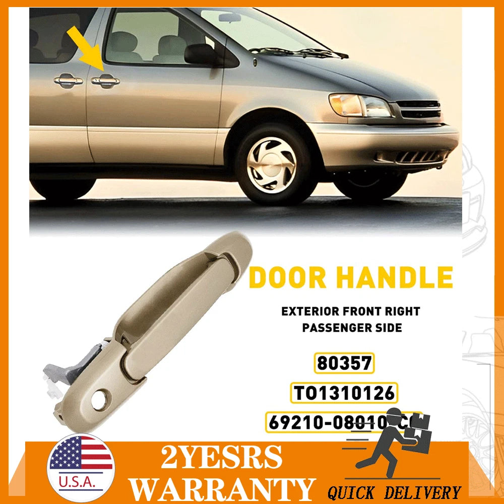 Door Handle Exterior Front Right Passenger For Side 98-03 Toyota Sienna Beige EA 6B93BC-57