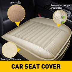 Beige Front Leather Car Seat Cover Surround Full For Auto Interior Universal EOA 6B93BC-57