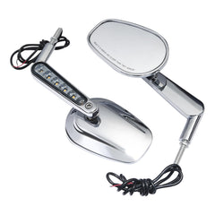 Motorcycle Rearview Mirrors LED Turn Signals Light for Harley VRSCF 2009-2017