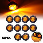 10X Amber Mini 3/4" Round Marker Side Light Clearance LED Bullet Trailer US EOA 6B93BC-57