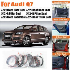 Door Rubber Seal Strips Weather Draft Noise Reduction Kit For Audi Q7