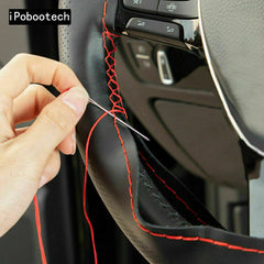 Black&Hole Leather Steering Wheel Wrap Cover Fit For Porsche Cayenne Macan