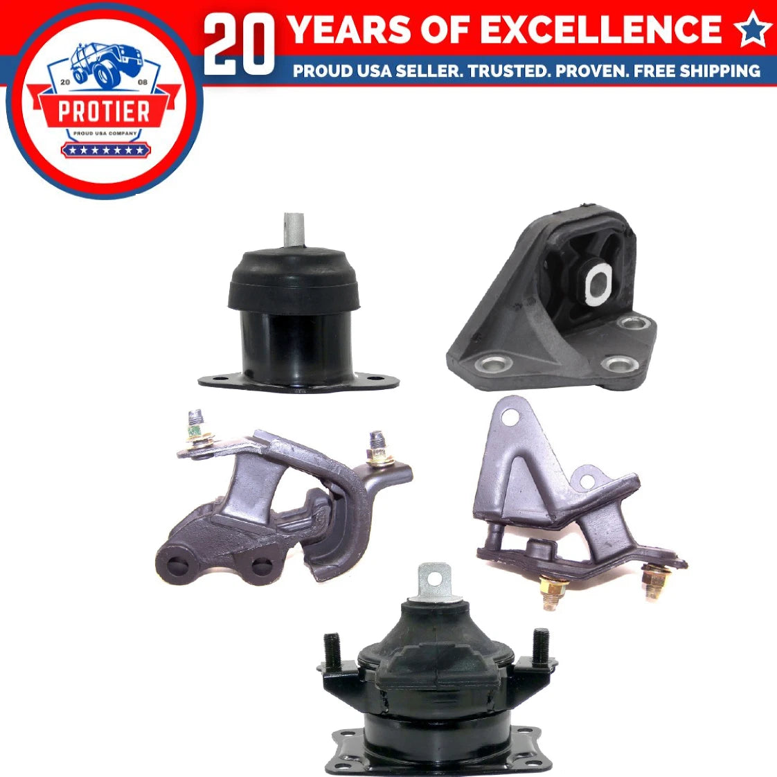 Motor & Trans Mount 5PCS Set : 2003 - 2007 Honda Accord 2.4L for Manual Trans 6B93BC-57