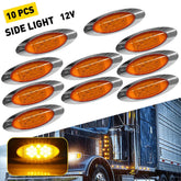 10x 6.5" Amber Oval LED Side Marker Lights Truck Trailer Semi Clearance Light EA 6B93BC-57
