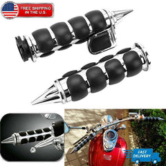 1" Motorcycle Chrome Black Hand Grips Handlebar For Harley Yamaha Honda Kawasaki
