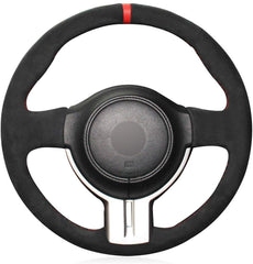 Hand-Sewing Black Suede Leather Steering Wheel Covers Wrap For Scion FR-S 2013+