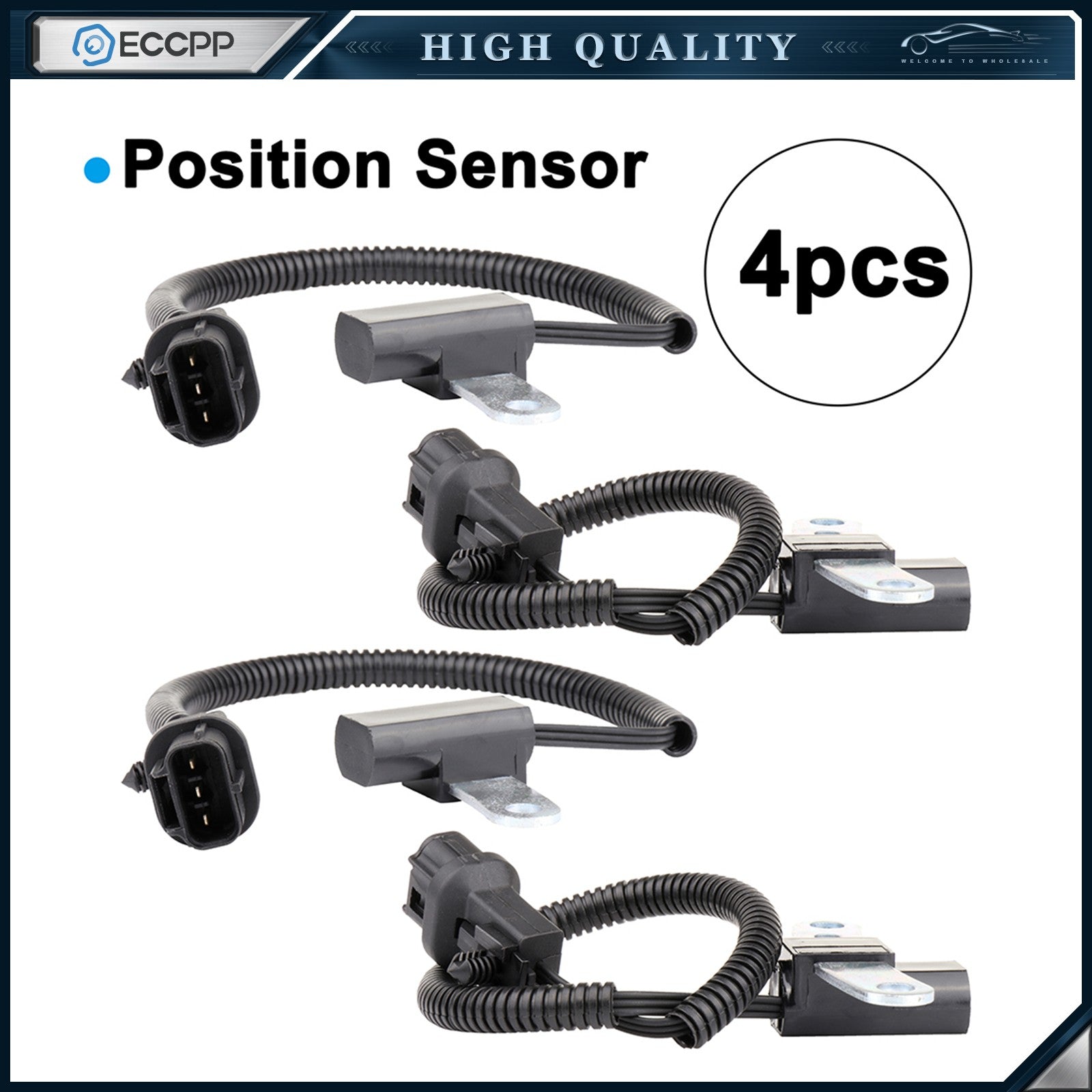 ECCPP 4PCS Engine Crankshaft Sensor For Jeep Cherokee L6 4.0L 56027866AC PC308 ECCPP