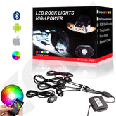 4x Pod RGB LED Rock Light Wireless Bluetooth Music Controller side marker 6B93BC-57