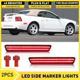 SMOKED Lens Rear LED Side Marker Light Bumper Reflector For 99-2004 Ford Mustang 6B93BC-57