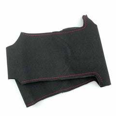 Black Suede Leather Steering Wheel Red Stitch Wrap Cover For Lincoln mkx mkc mkz