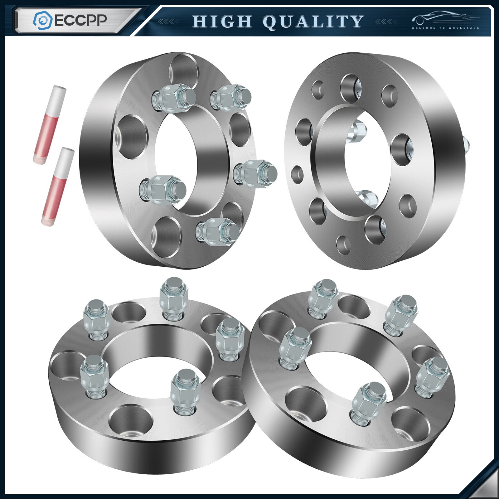4Pc 1.5" 5x135 to 5x4.5 Wheel Adapters 12x1.5 For F-150 5x135 Convert to 5x114.3 6B93BC-57