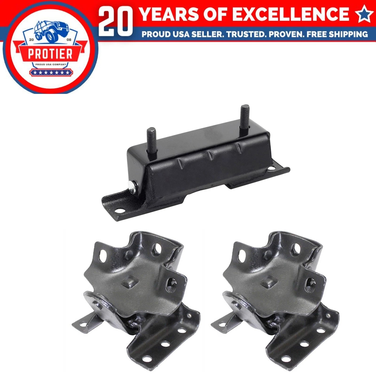 Engine & Trans. Mount 3PCS Fits Cadillac Escalade 4WD V8 6B93BC-57