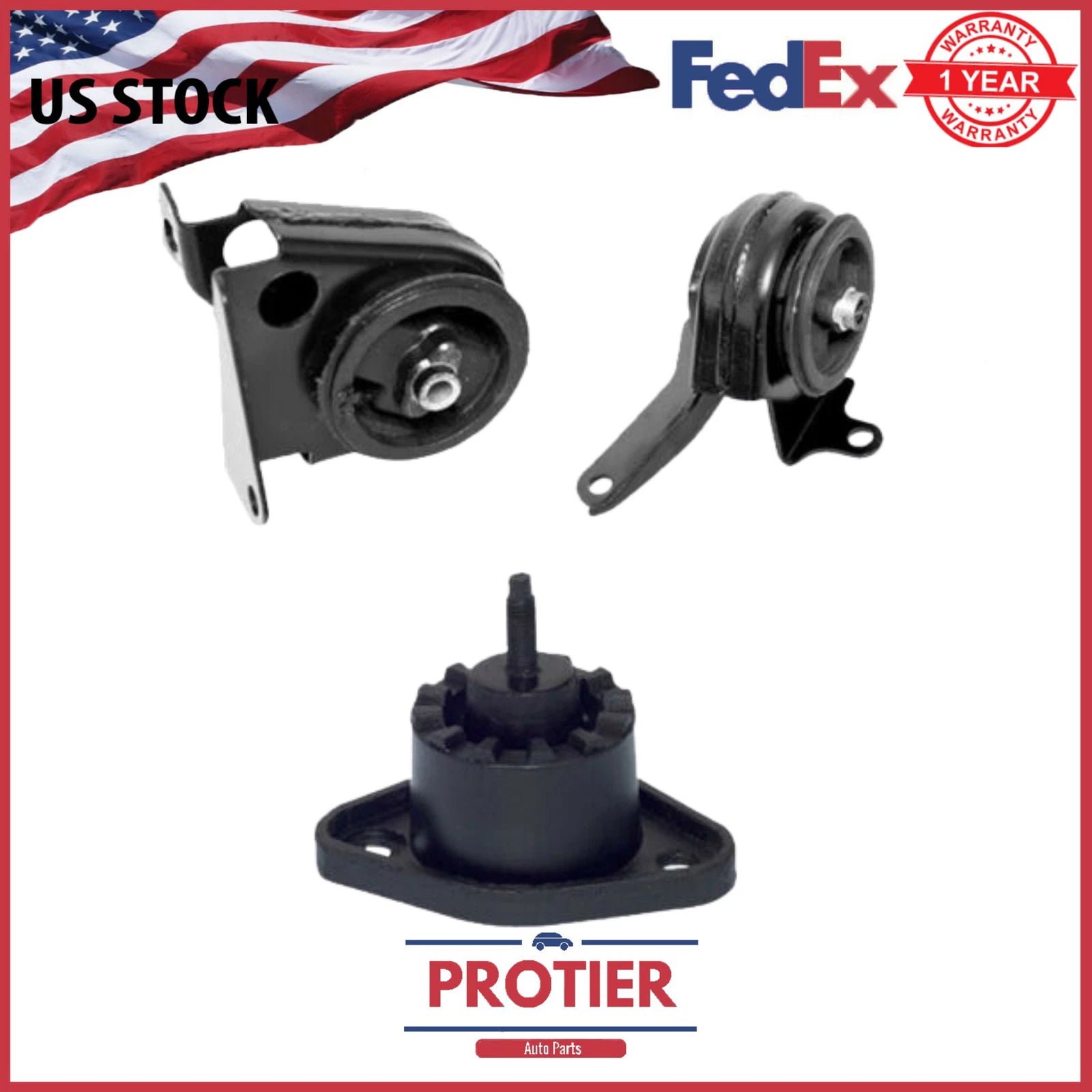 Motor & Trans Mount 3PCS fits 94-03 Chevy S10 / GMC Sonoma Pickup 2.2L Auto 6B93BC-57