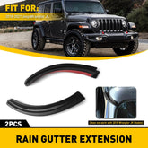 2X Water Rain Gutter Car Extension For Jeep Wrangler JL 18-21 Gladiator JT EOA 6B93BC-57