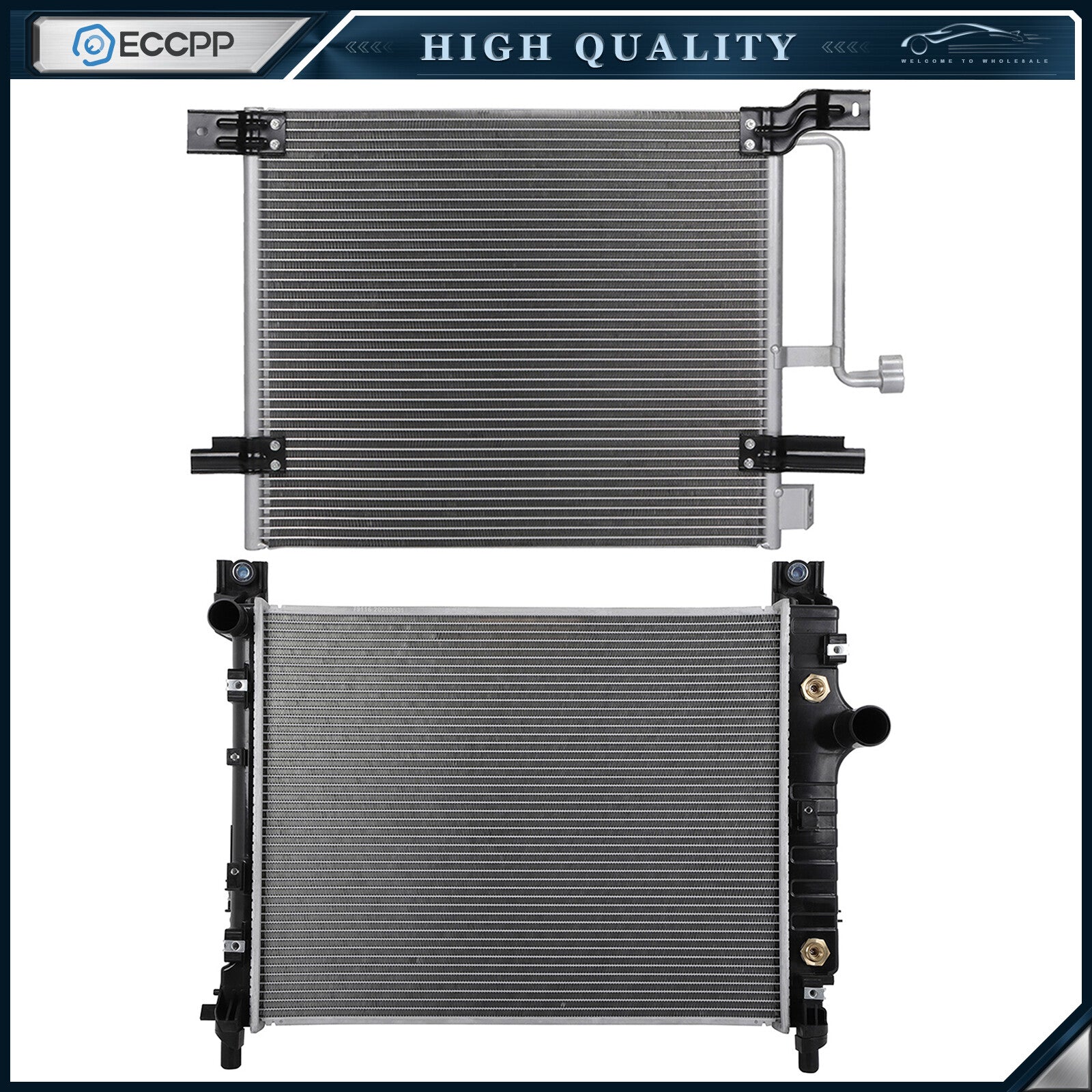 Aluminum Radiator & AC Condenser Cooling Kit For 2000-2003 2004 Dodge Dakota 6B93BC-57