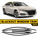 6PC Chrome Delete Gloss Black Vinyl Window Trims For Honda Accord 2018-2022 EOA 6B93BC-57
