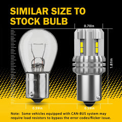 AUXITO 1156 7506 LED Backup Reverse Light Bulbs 6000K Super Bright White Canbus AUXITO