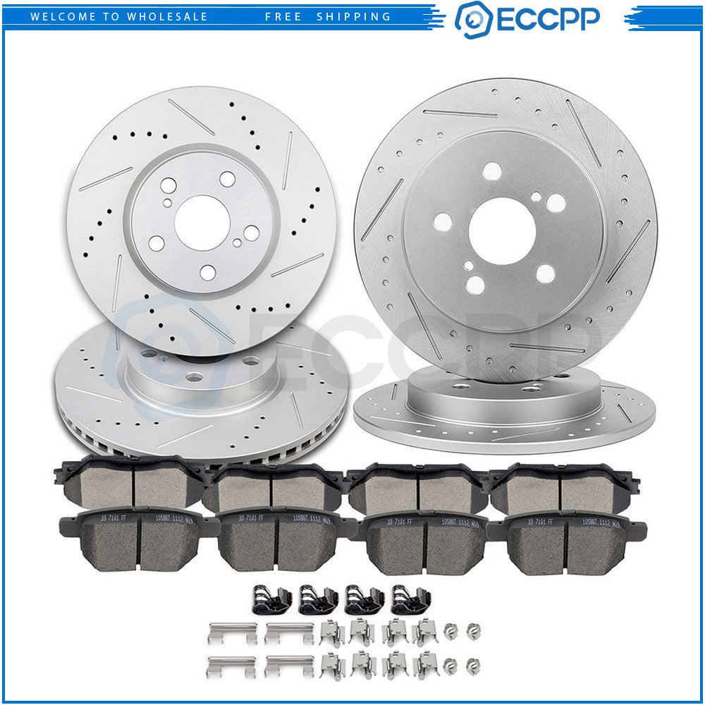 Ceramic Brake Pads And Rotors Front Rear For Pontiac Vibe 2009-2010 6B93BC-57