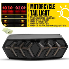 3-in-1 LED Tail Brake Light Sequential Turn Signal For Honda GROM MSX125 CBR650F 6B93BC-57