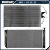 Aluminum Radiator & AC Condenser Cooling Kit For 1996 1997 1998-2000 GMC C2500 6B93BC-57