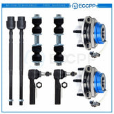 8PCS For Chevrolet Chevy Buick - FWD Front Wheel Hub and Bearing Tie Rod End Kit 6B93BC-57