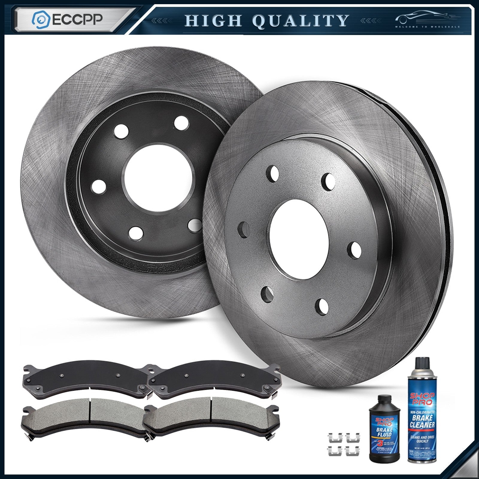Fits 2004-2005 Chevrolet Silverado 1500 Front Sloid Brake Rotors & Ceramic Pads 6B93BC-57