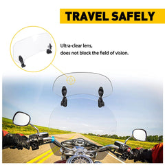 Motorcycle Clip On Windshield Wind screen Deflector Extension Spoiler USEOA 6B93BC-57
