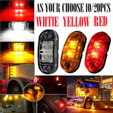 10/20X 2.5"Oval LED Clearance Side Marker Lights Truck Trailer RV Amber/Red EOA 6B93BC-57