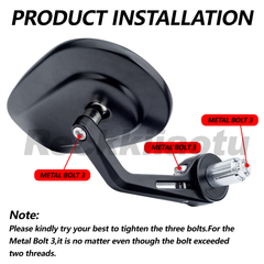 7/8" Motorcycle Rear-view Side Mirrors For Suzuki Kawasaki Honda ATVs Pair USA