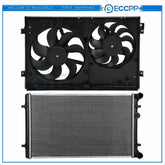 Radiator Cooling Fan Kit For 1999-2006 Volkswagen Golf 2000-2006 Audi TT Quattro 6B93BC-57