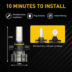 AUXITO 5202 Fog Light 6500K White High Power LED Driving Bulb DRL CANBUS B3F EOA AUXITO