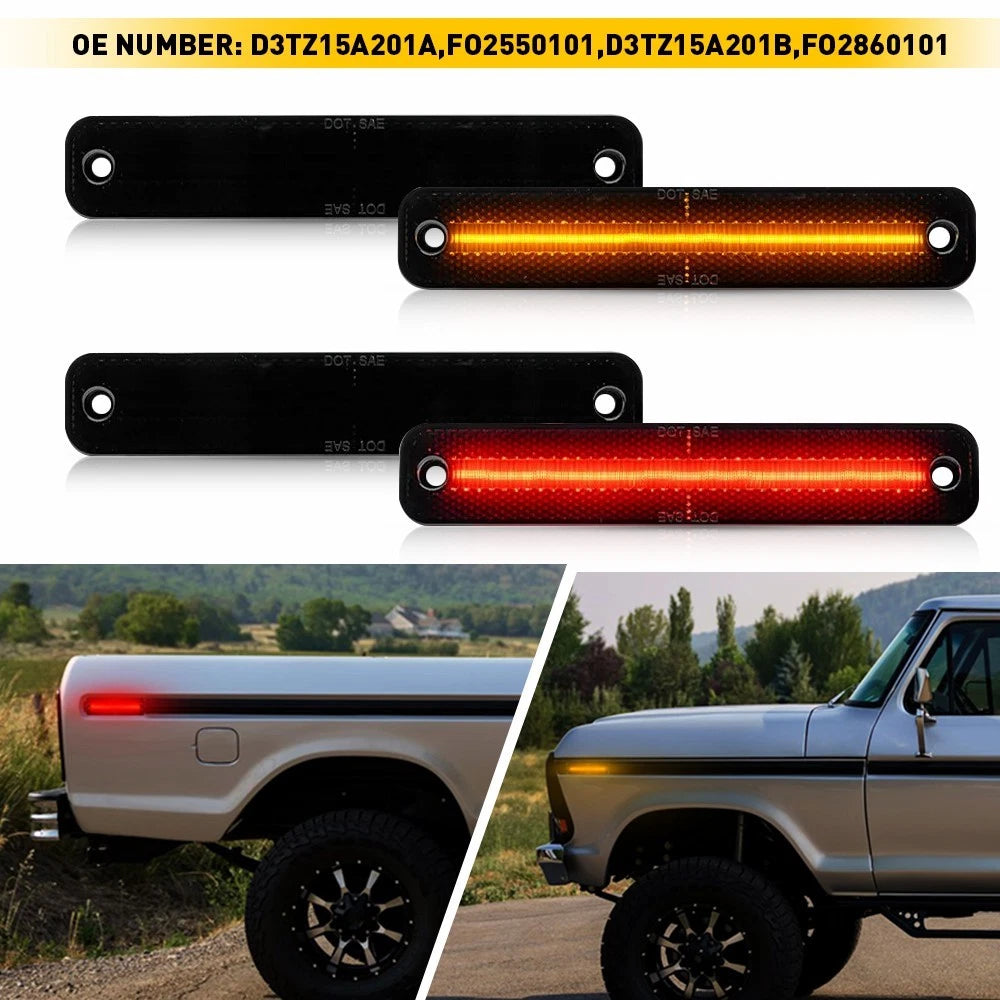 Front Rear LED Side Marker Lights For 73-79 Ford Bronco F150 F250 F350 Truck EOA 6B93BC-57
